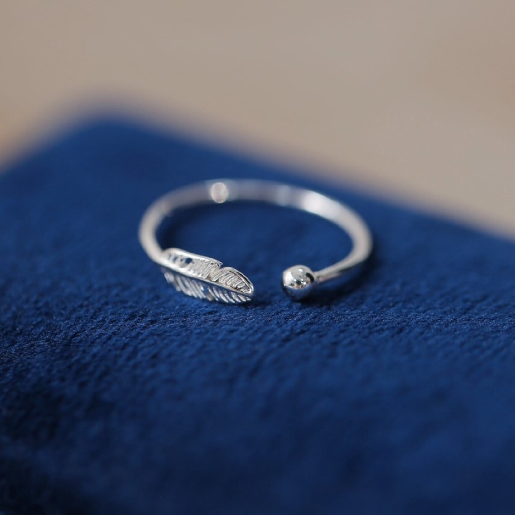 Happyzzzsu Feather Ring Adjustable · Silver