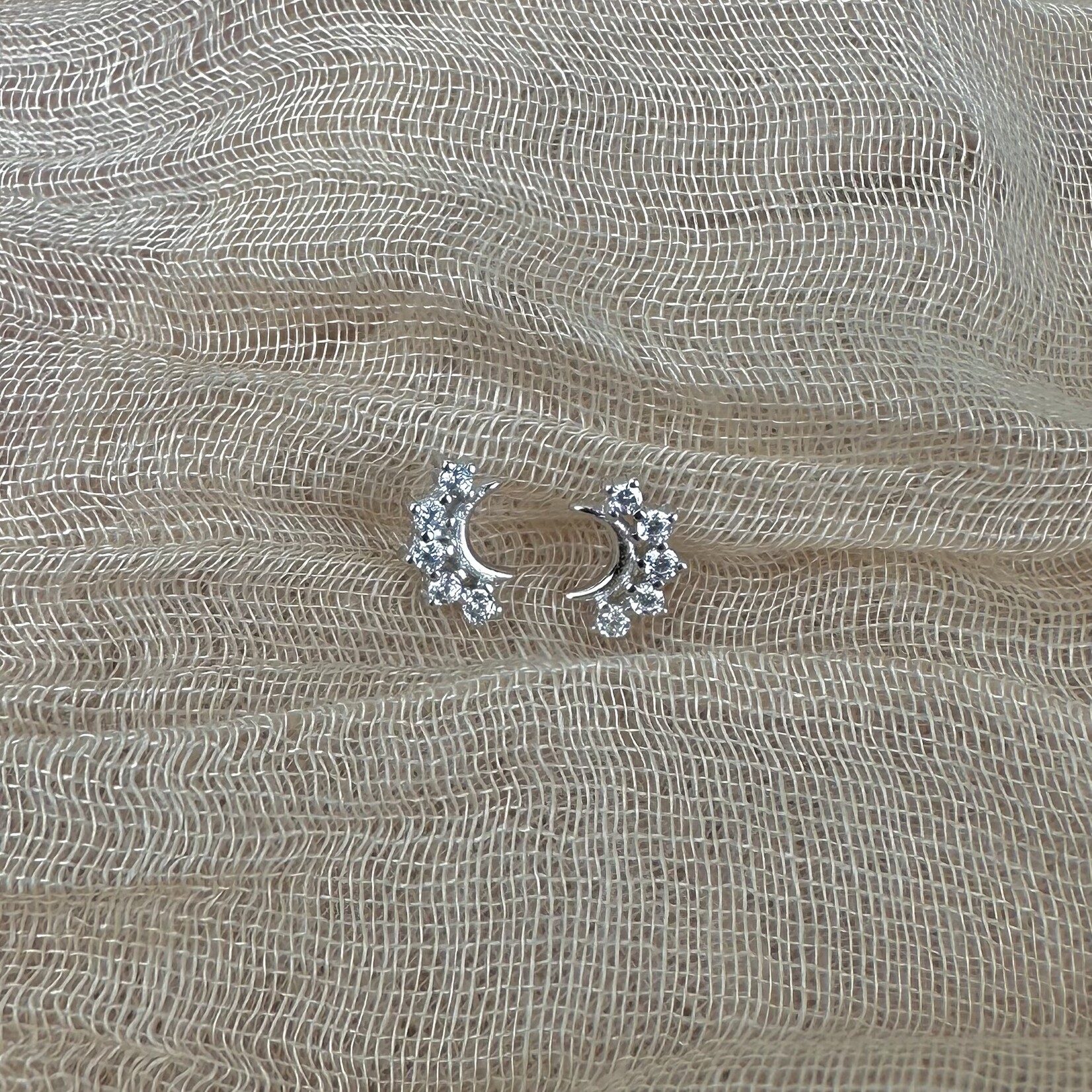 Happyzzzsu Moon Celestial Stud Earrings · Silver
