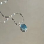Happyzzzsu Natural Sapphire Aquamarine Herringbone Necklace · Silver