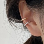 Happyzzzsu Pave Cluster Diamond Ear Cuffs · Silver