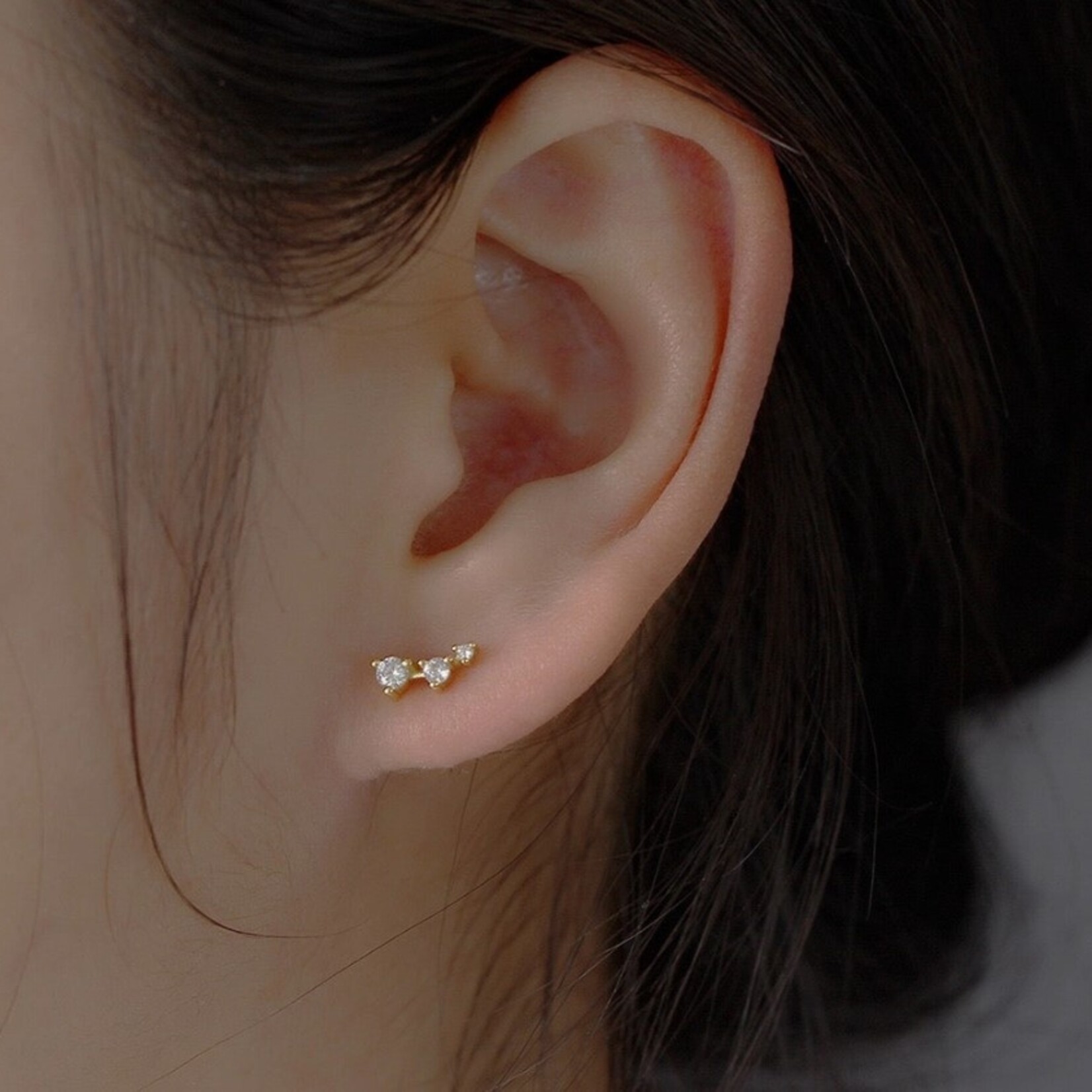 Happyzzzsu Tiny Dainty Stud Earrings · Silver