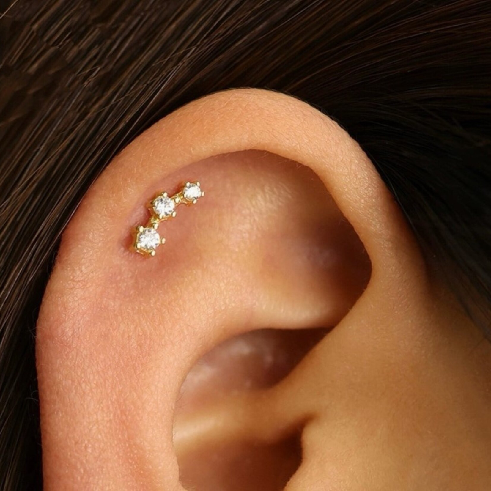 Happyzzzsu Tiny Dainty Stud Earrings · Silver