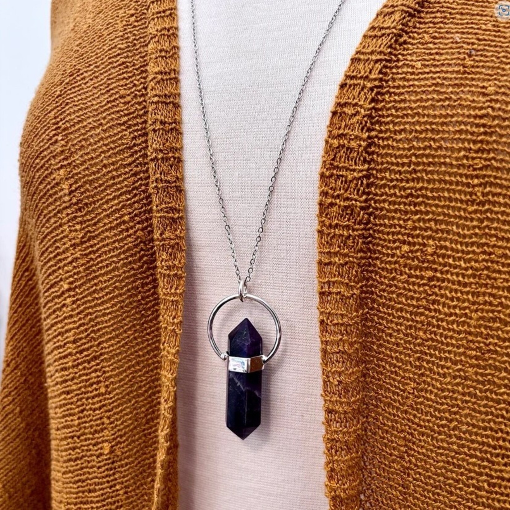 *Foxlark Crystal Jewelry *Amethyst Crystal Point Necklace · Sterling Silver