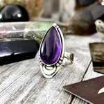 Foxlark Crystal Jewelry Amethyst Midnight Moon Ring · Sterling Silver · Adjustable