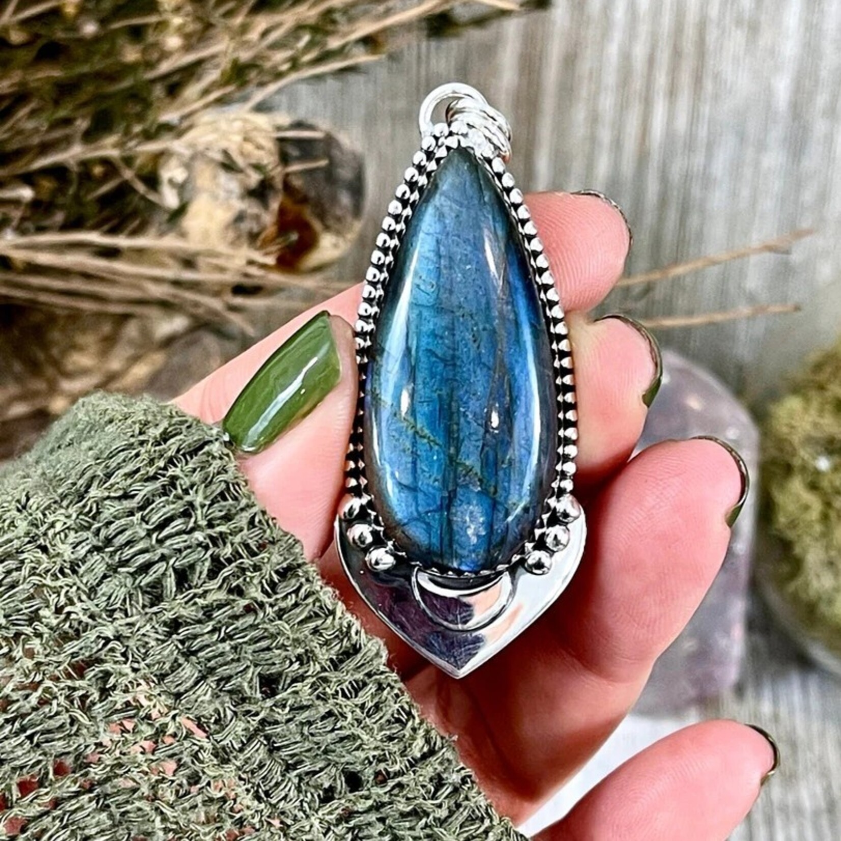 *Foxlark Crystal Jewelry Midnight Moon Crystal Necklace · Sterling Silver ·