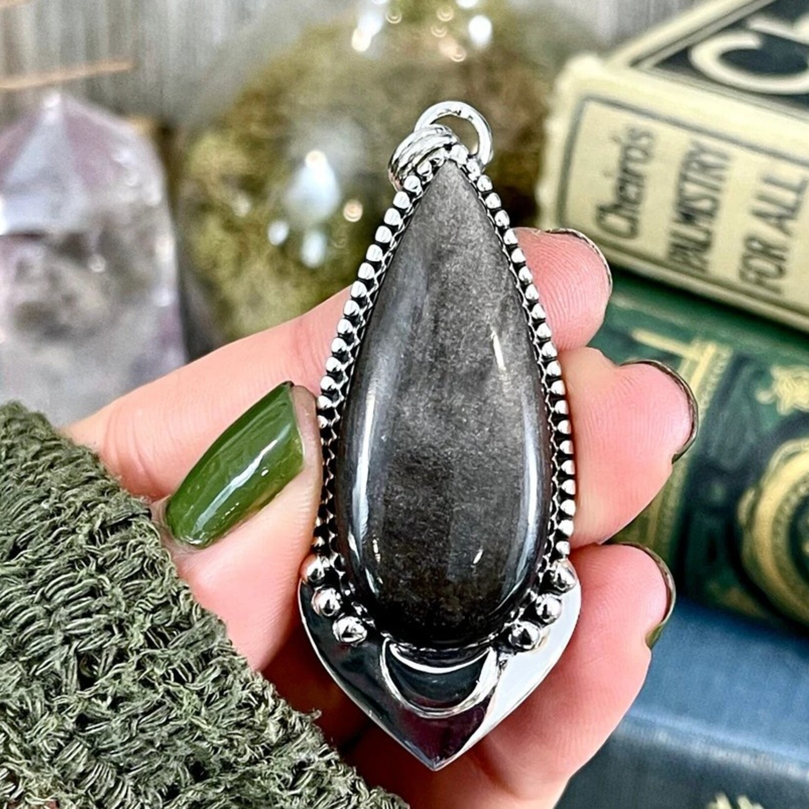 *Foxlark Crystal Jewelry Midnight Moon Crystal Necklace · Sterling Silver ·