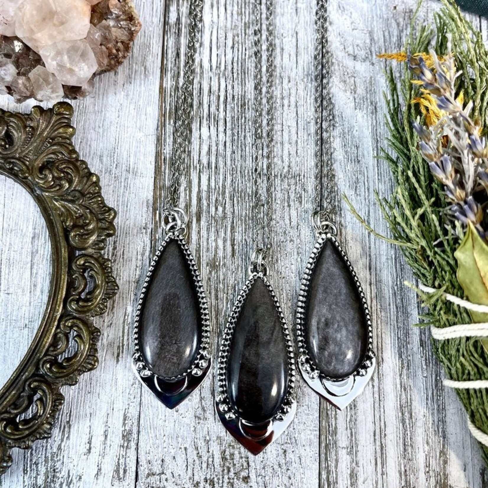 *Foxlark Crystal Jewelry Midnight Moon Crystal Necklace · Sterling Silver ·