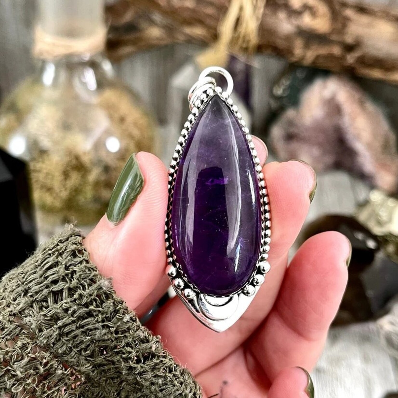 *Foxlark Crystal Jewelry Midnight Moon Crystal Necklace · Sterling Silver ·