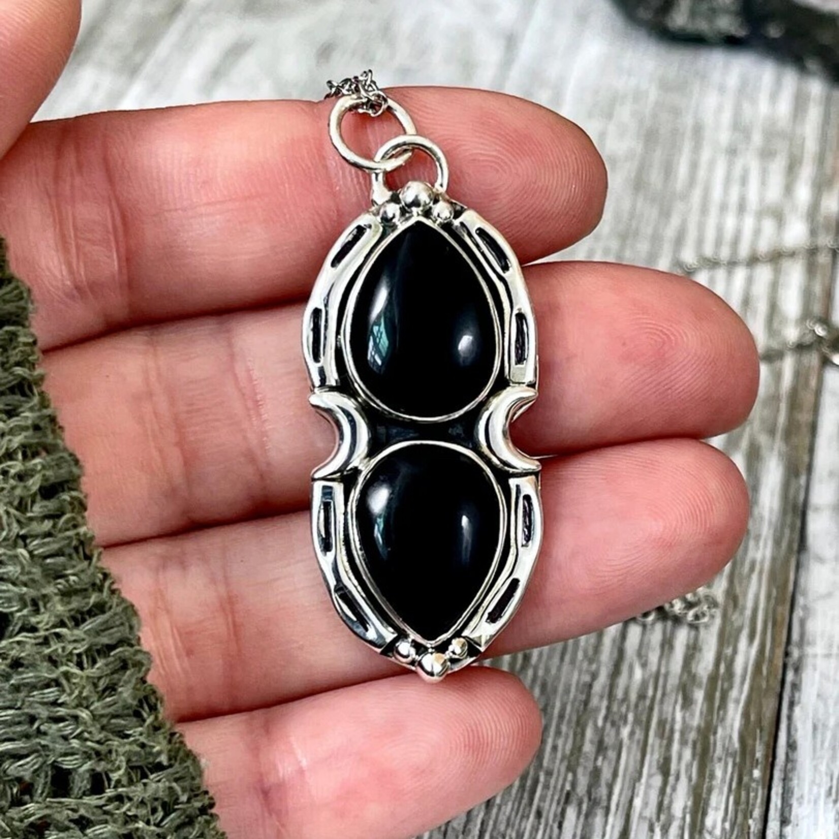 *Foxlark Crystal Jewelry Mystic Moon Crystal Statement Necklace · Sterling Silver ·