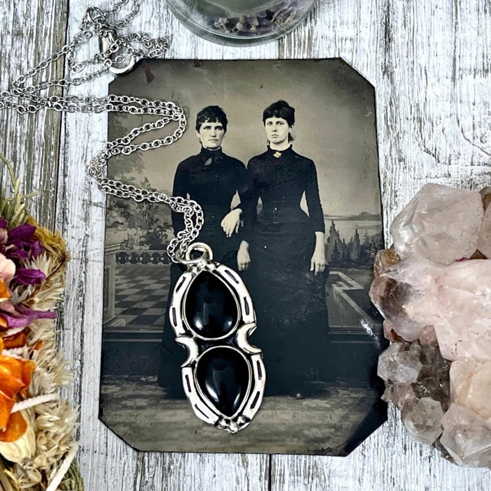 *Foxlark Crystal Jewelry Mystic Moon Crystal Statement Necklace · Sterling Silver ·