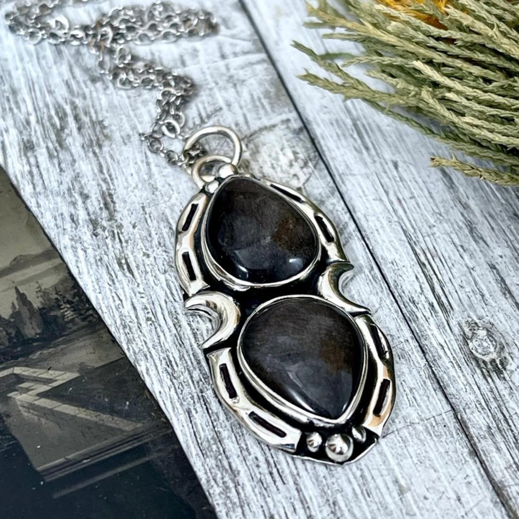 *Foxlark Crystal Jewelry Mystic Moon Crystal Statement Necklace · Sterling Silver ·