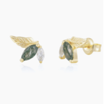 Verdant Moss Agate Studs