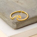 Wave Cutout Adjustable Ring · Gold