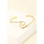 Thin Wave Cuff Bracelet · Gold