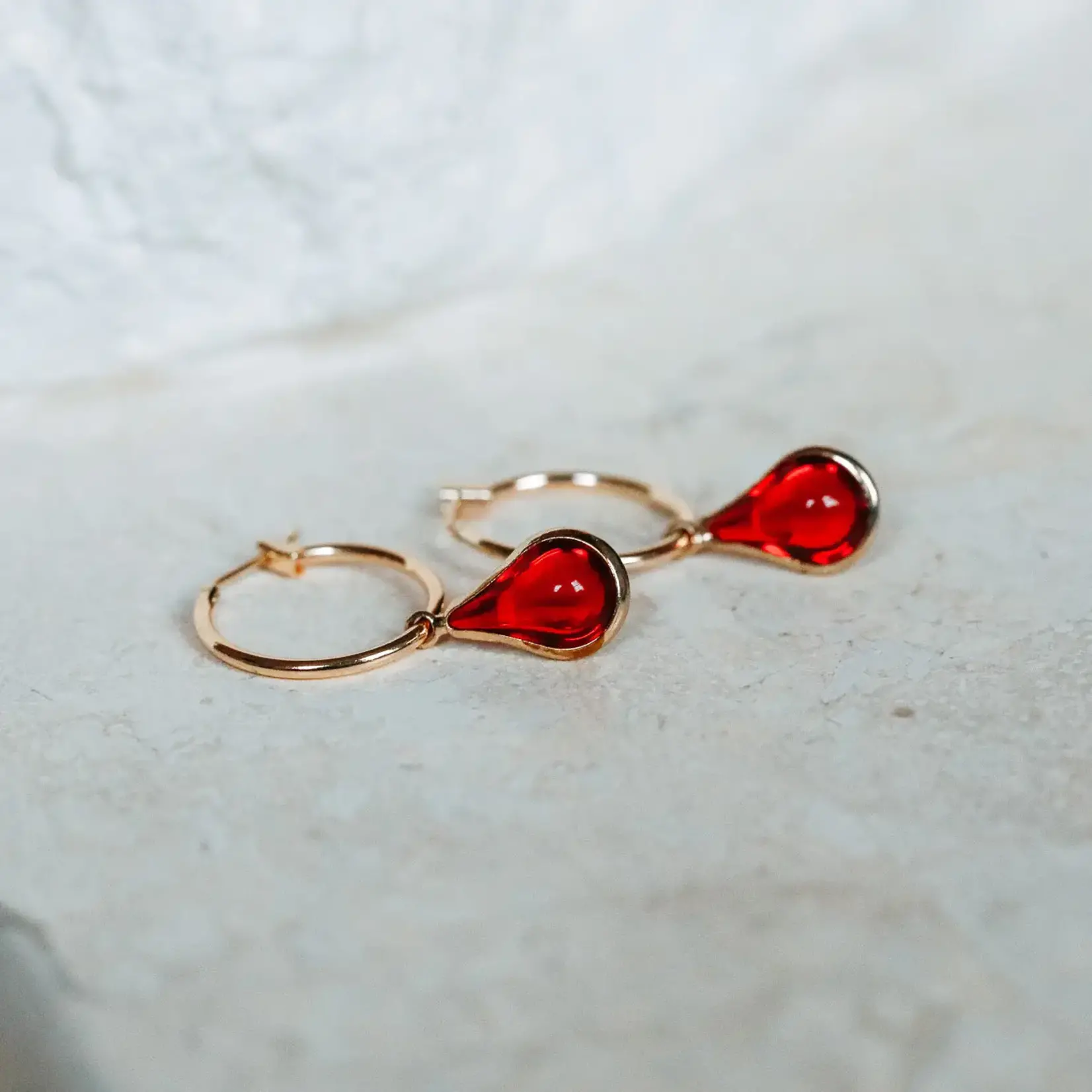 Mana Potion Hoop Earrings · Red