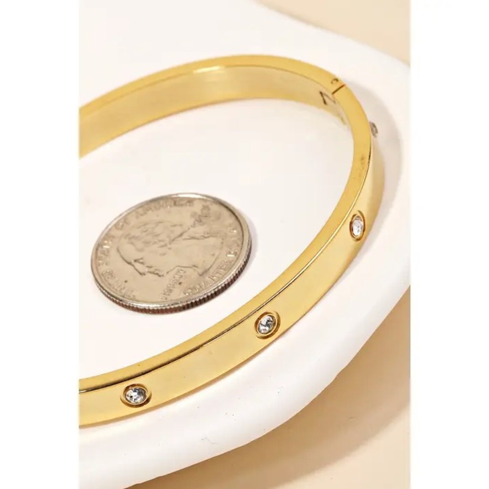 *Rhinestone Bangle Bracelet · Gold