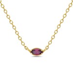 *Petite East West Rhodolite Garnet Necklace  · 18K Gold Vermeil