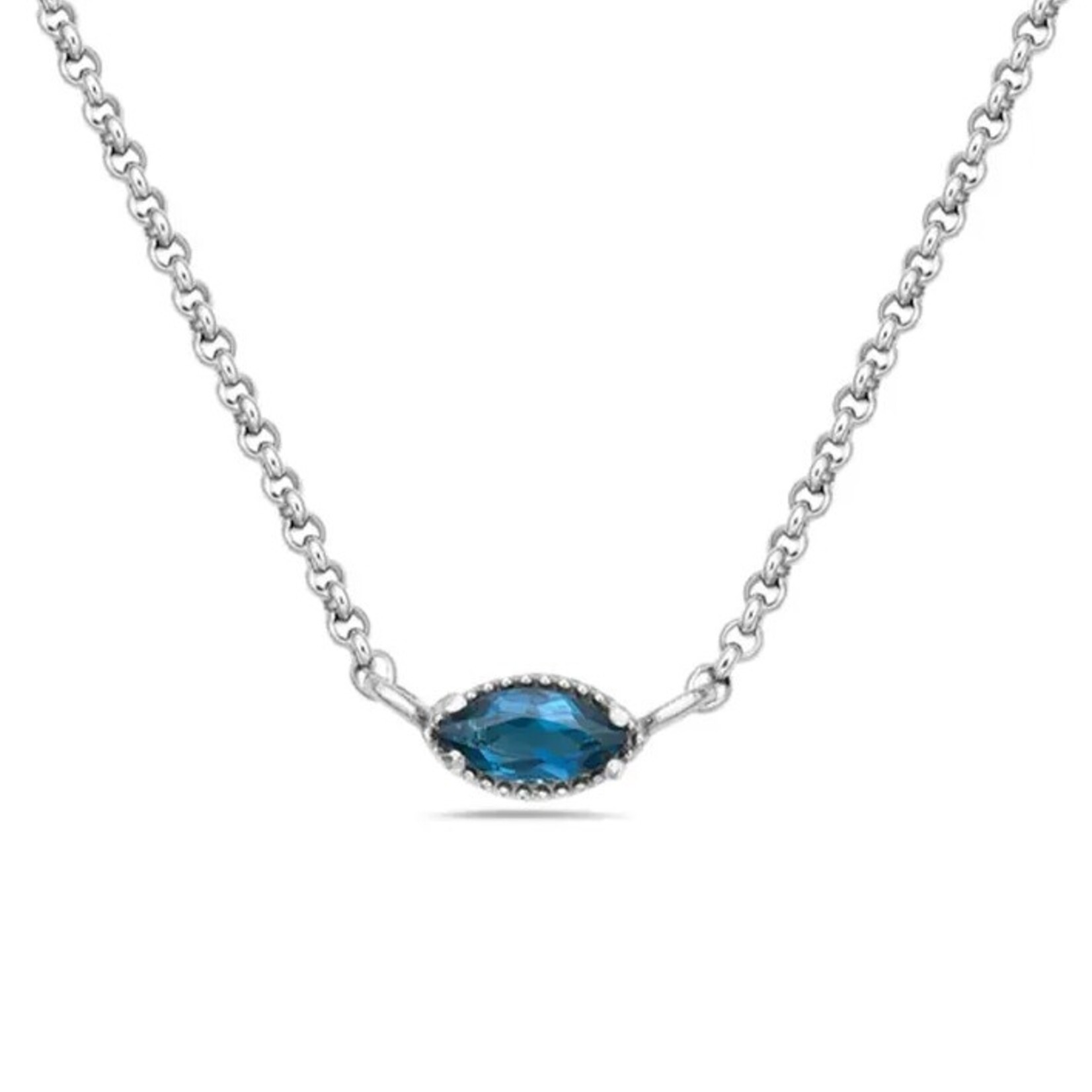 *Petite East West London Blue Topaz Necklace · Sterling Silver