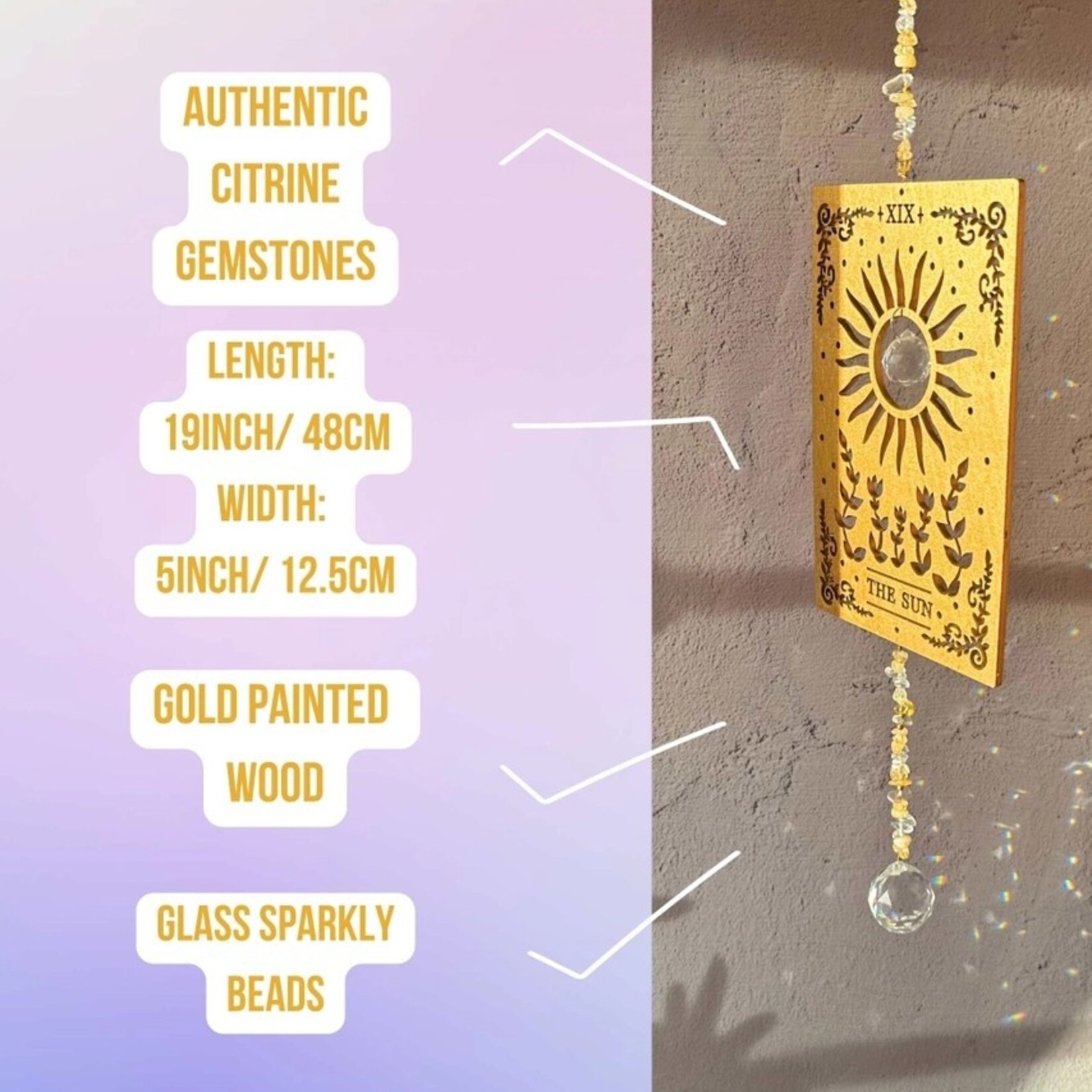 *Wooden Tarot Suncatcher | The Sun