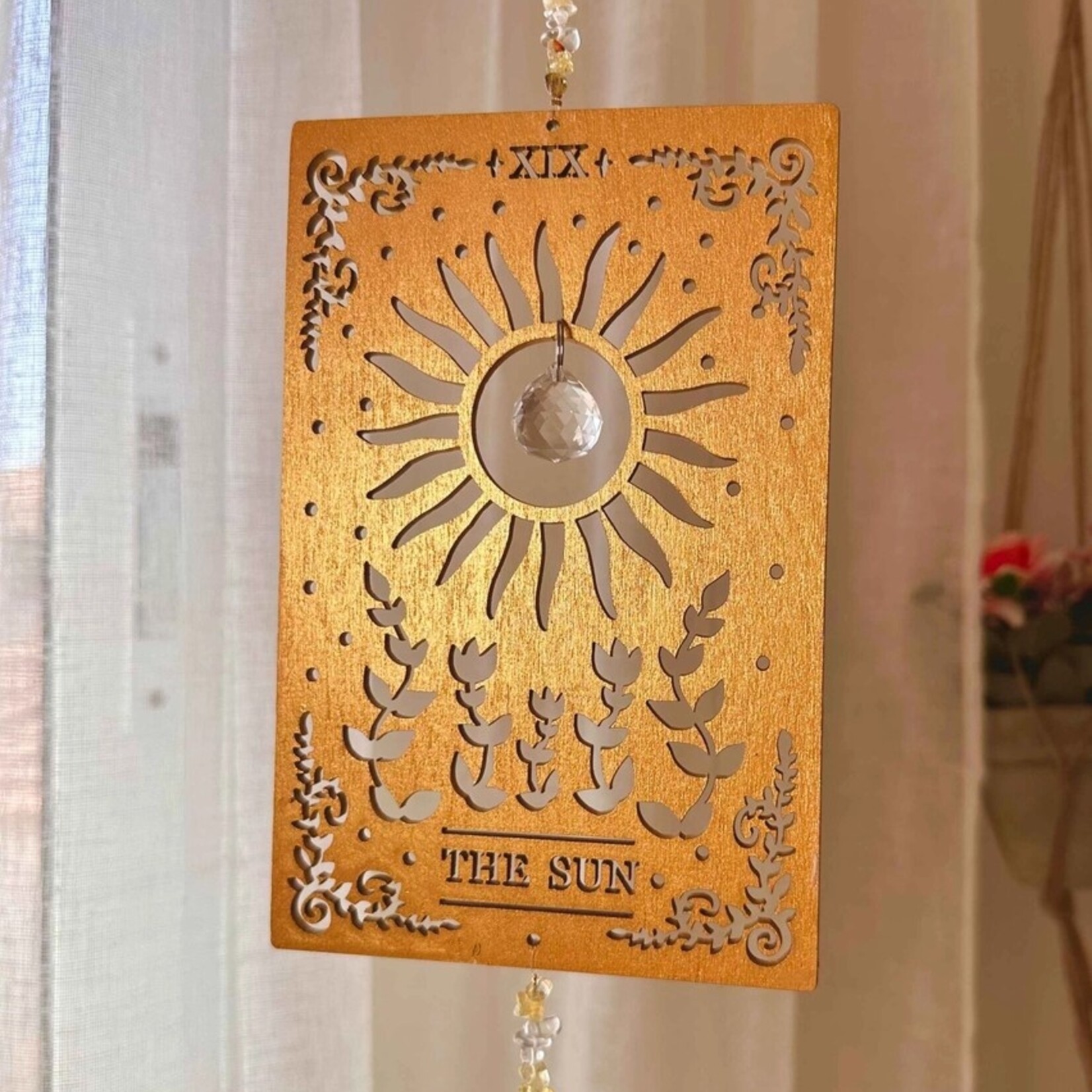 *Wooden Tarot Suncatcher | The Sun
