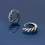 Twisted Teardrop Huggie Hoops · Silver