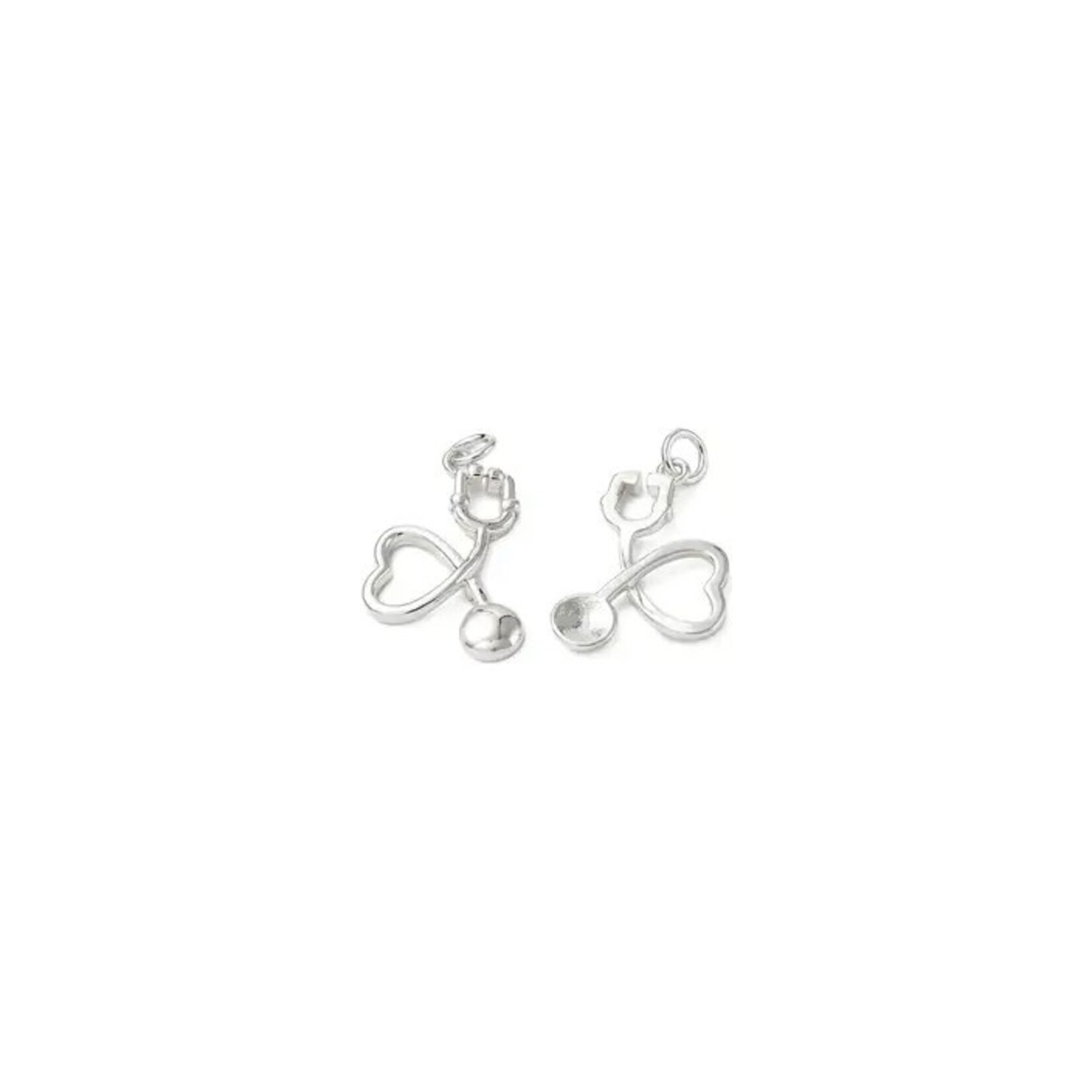 The Charm Bar Company Charm Bar · Silver · Heart Stethoscope