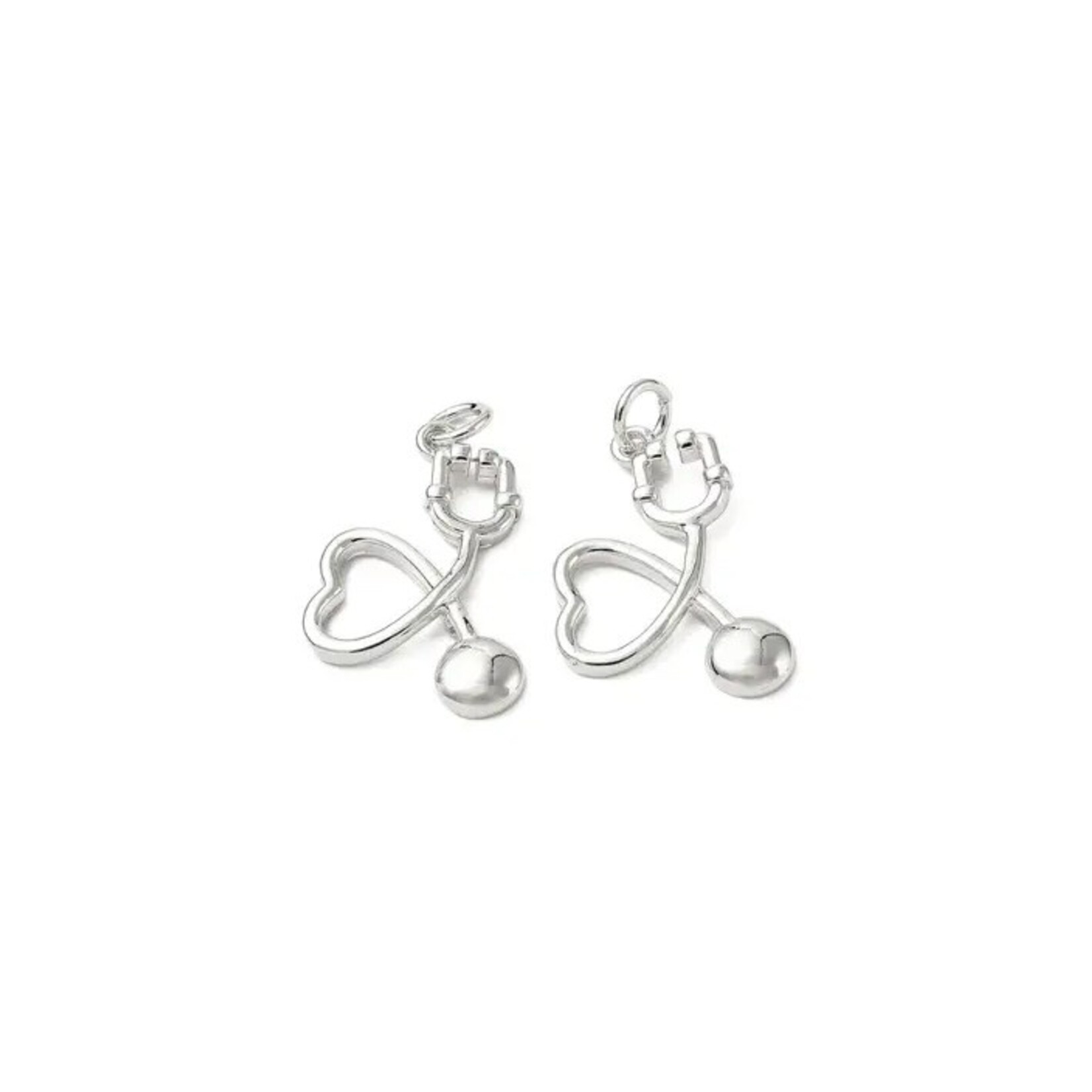 The Charm Bar Company Charm Bar · Silver · Heart Stethoscope