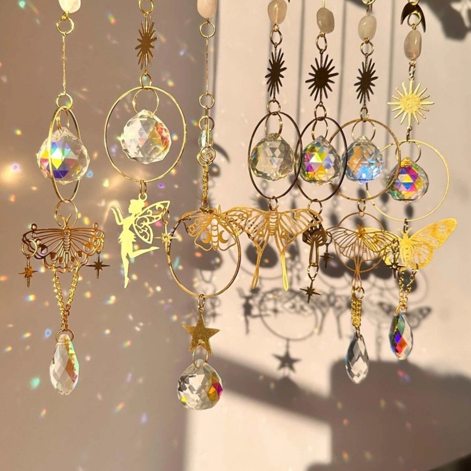 Butterfly w/Rose Quartz Suncatcher |