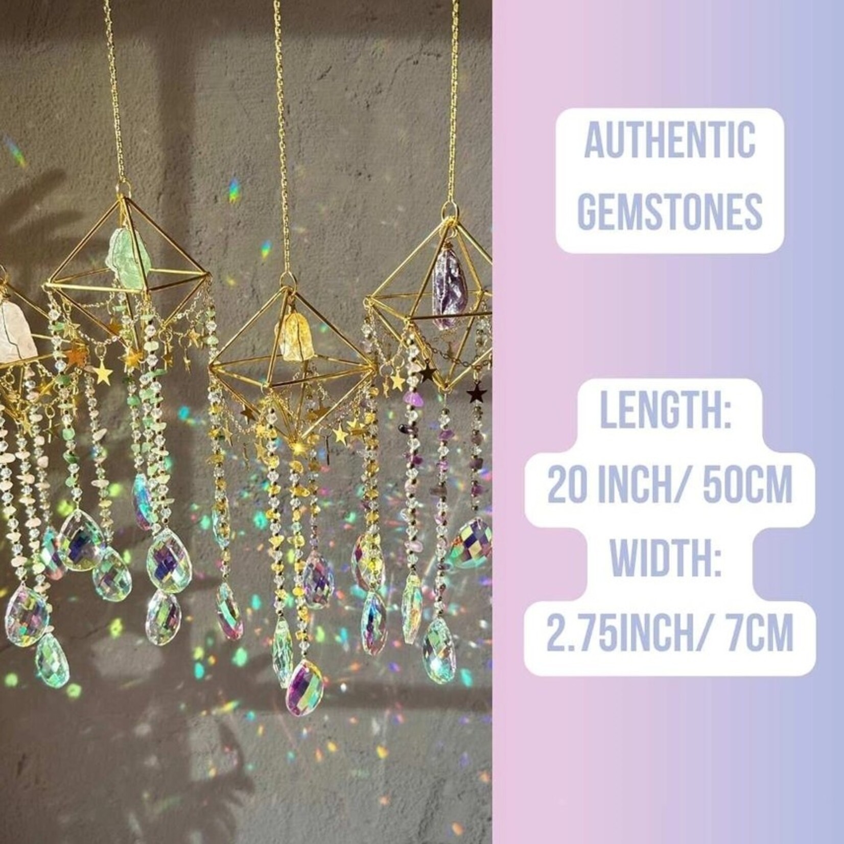 Crystal Suncatcher | Green Aventurine & Fluorite