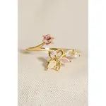 Floral Open Twist Ring · Gold