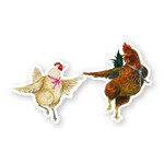 Jahna Vashti Die Cut Dancing Rooster & Hen | Sticker