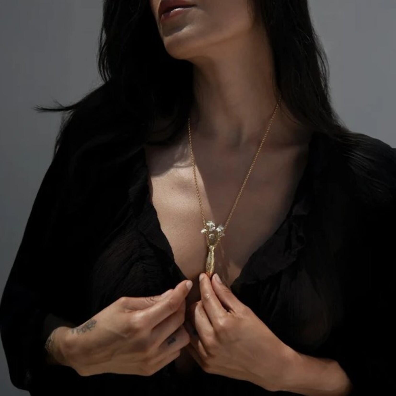 Cicada Flower Vessel Necklace ·