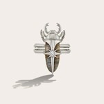 *Labradorite Beetle Ring · Sterling Silver · 7