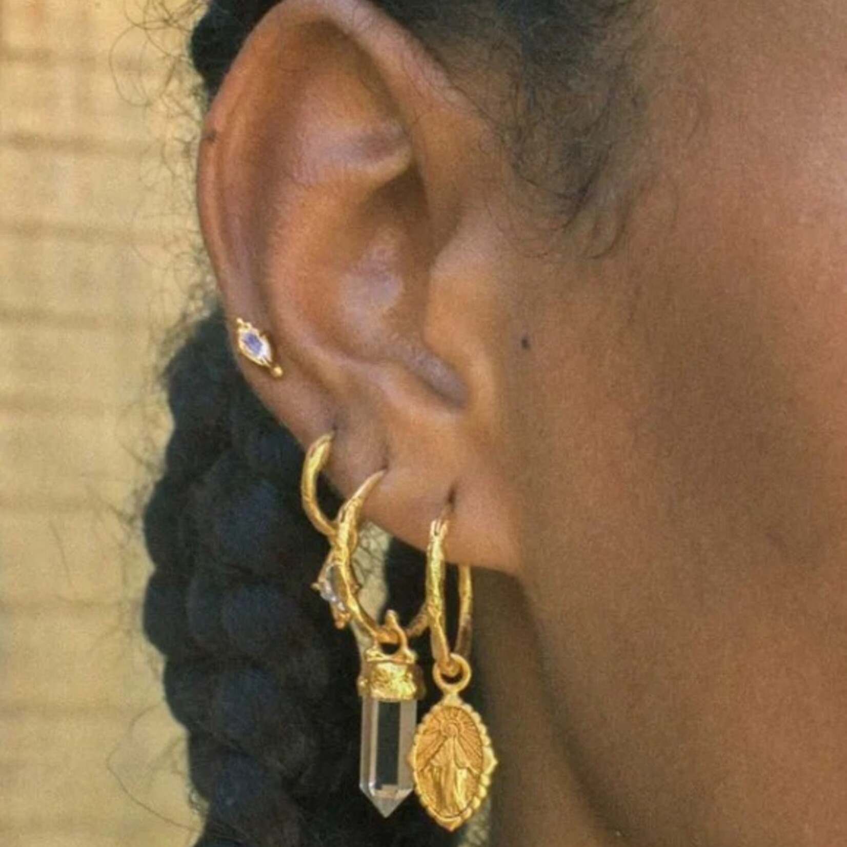 Moondust Stud Earrings · 22K Gold Vermeil