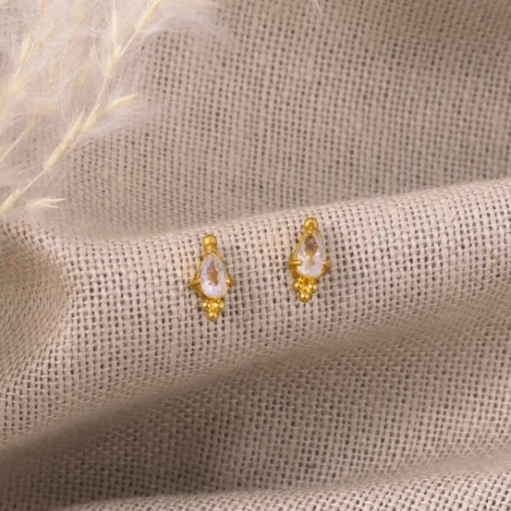Moondust Stud Earrings · 22K Gold Vermeil