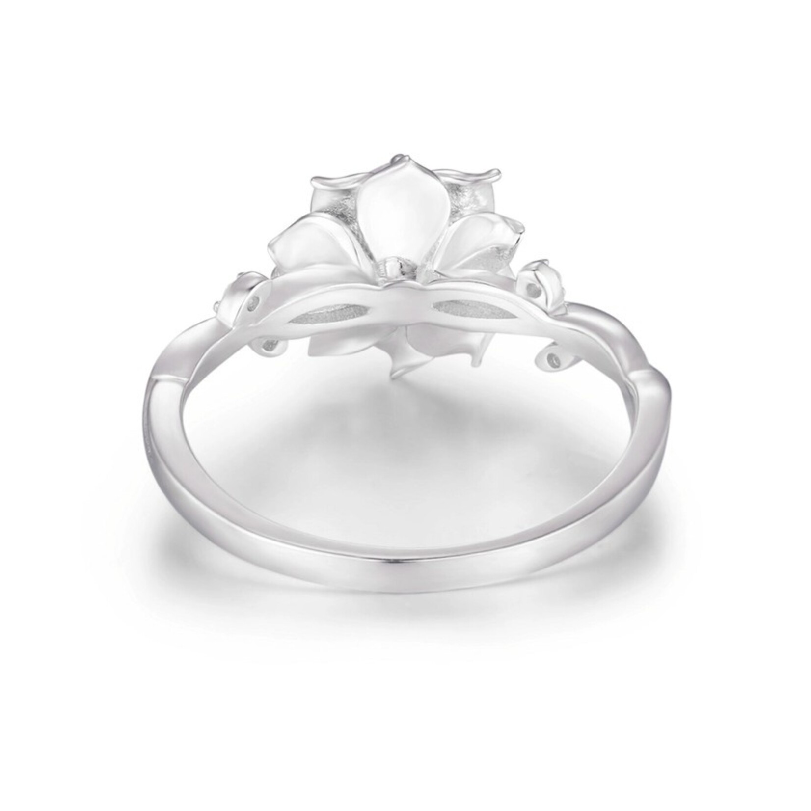 Moonflower Amethyst Ring · White Gold Vermeil · 9