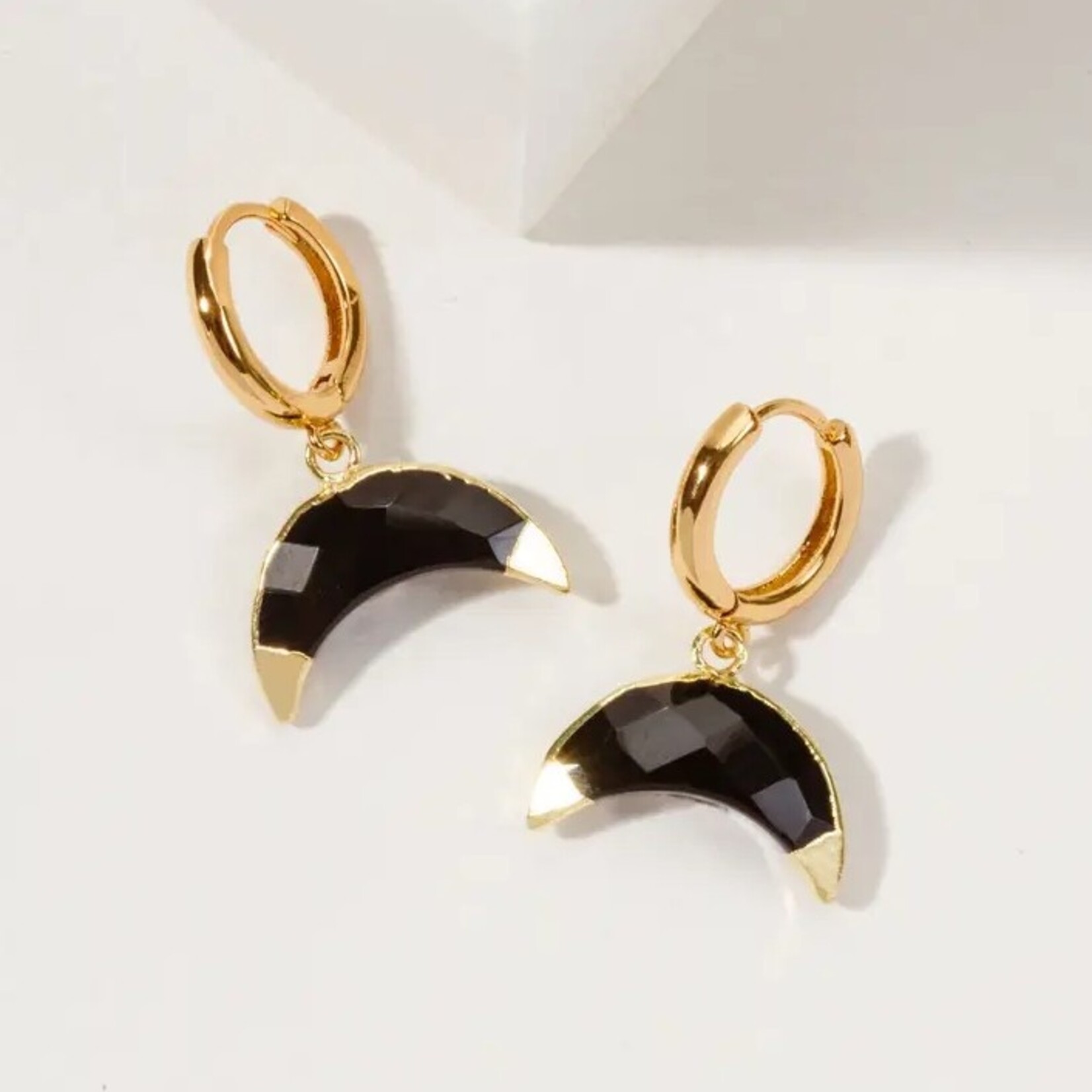 Crescent Horn Huggies · 14K Gold Plating ·