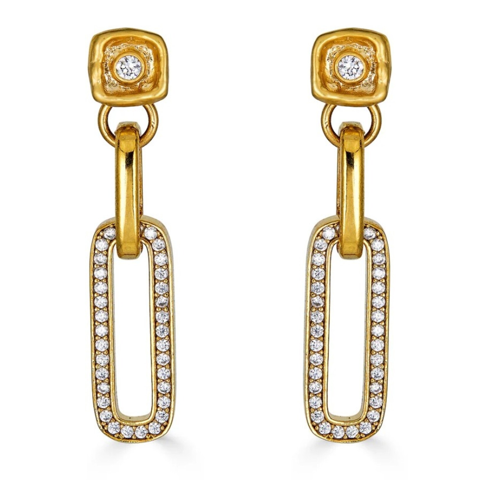 Loni Paul Jewelry Gold Pave Chain Post Earrings