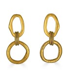 Loni Paul Jewelry Gold Sculpted Circle Drop Earrings