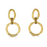 Loni Paul Jewelry Large Gold Sculpted Circle Drop Earrings