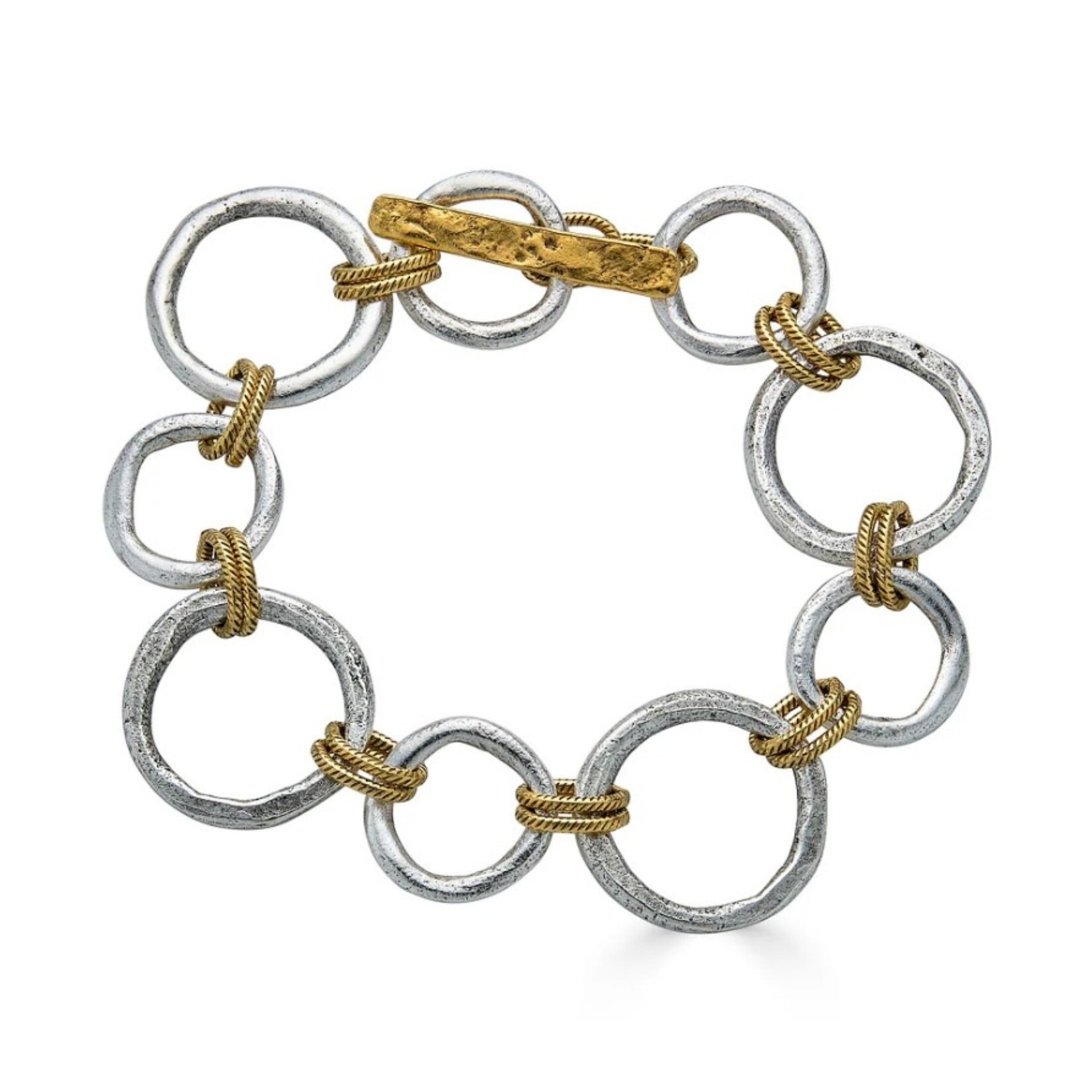 Loni Paul Jewelry Mixed Metal Sculpted Circle Bracelet