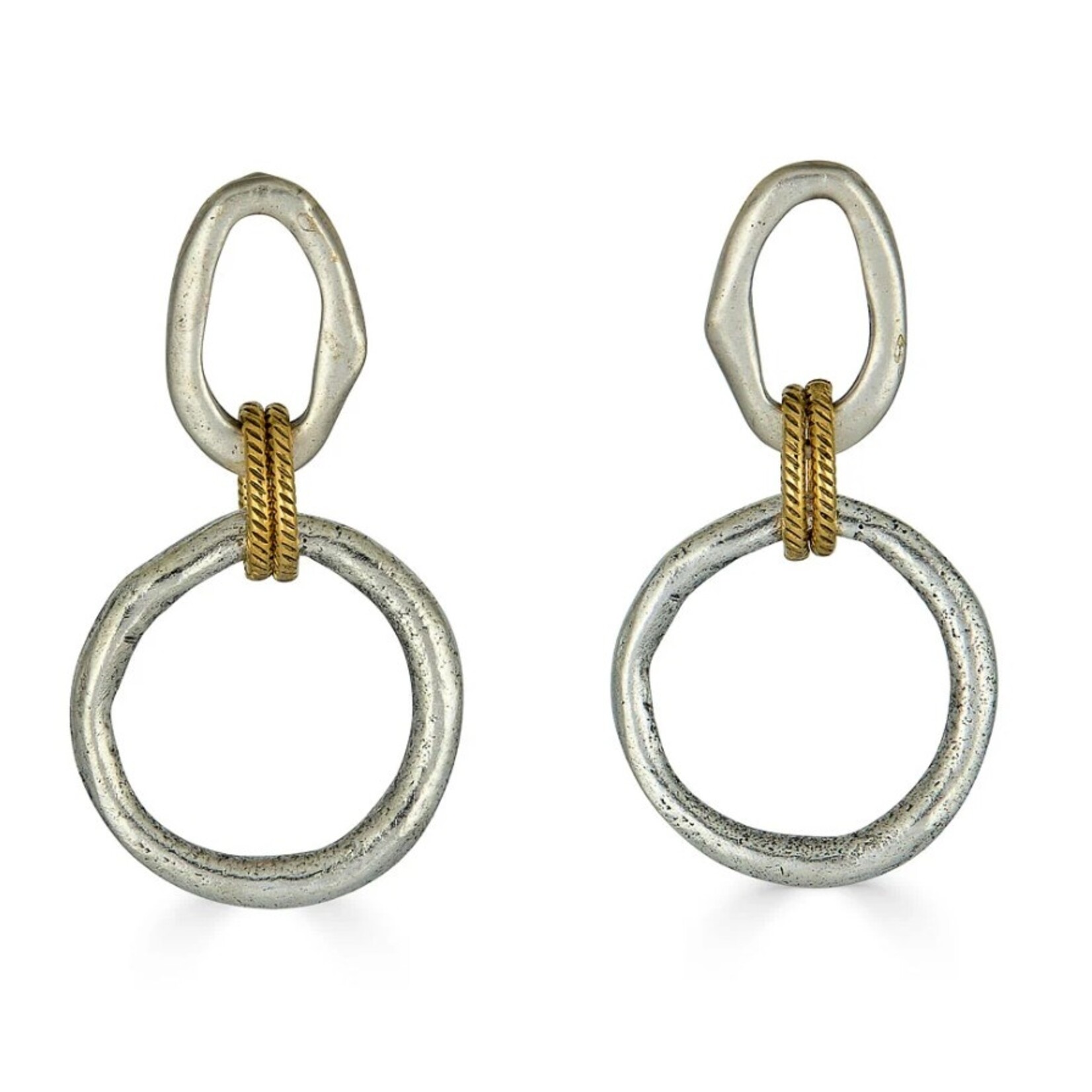 Loni Paul Jewelry Mixed Metal Sculpted Circle Earrings