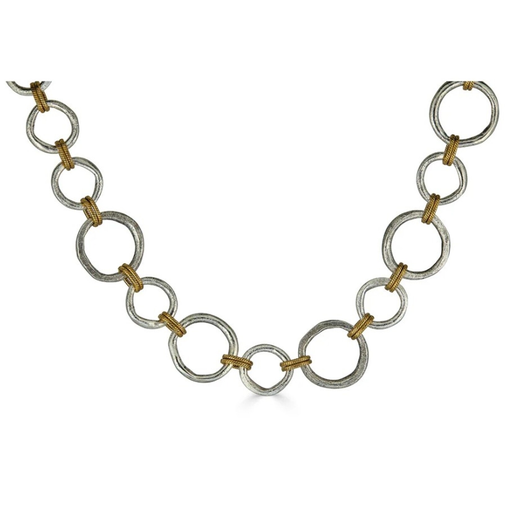 Loni Paul Jewelry Mixed Metal Sculpted Circle Necklace