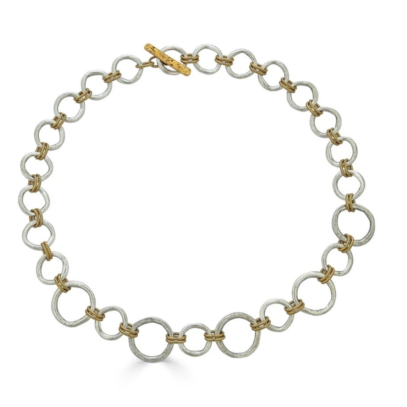 Loni Paul Jewelry Sculpted Circle Necklace · Mixed Metal