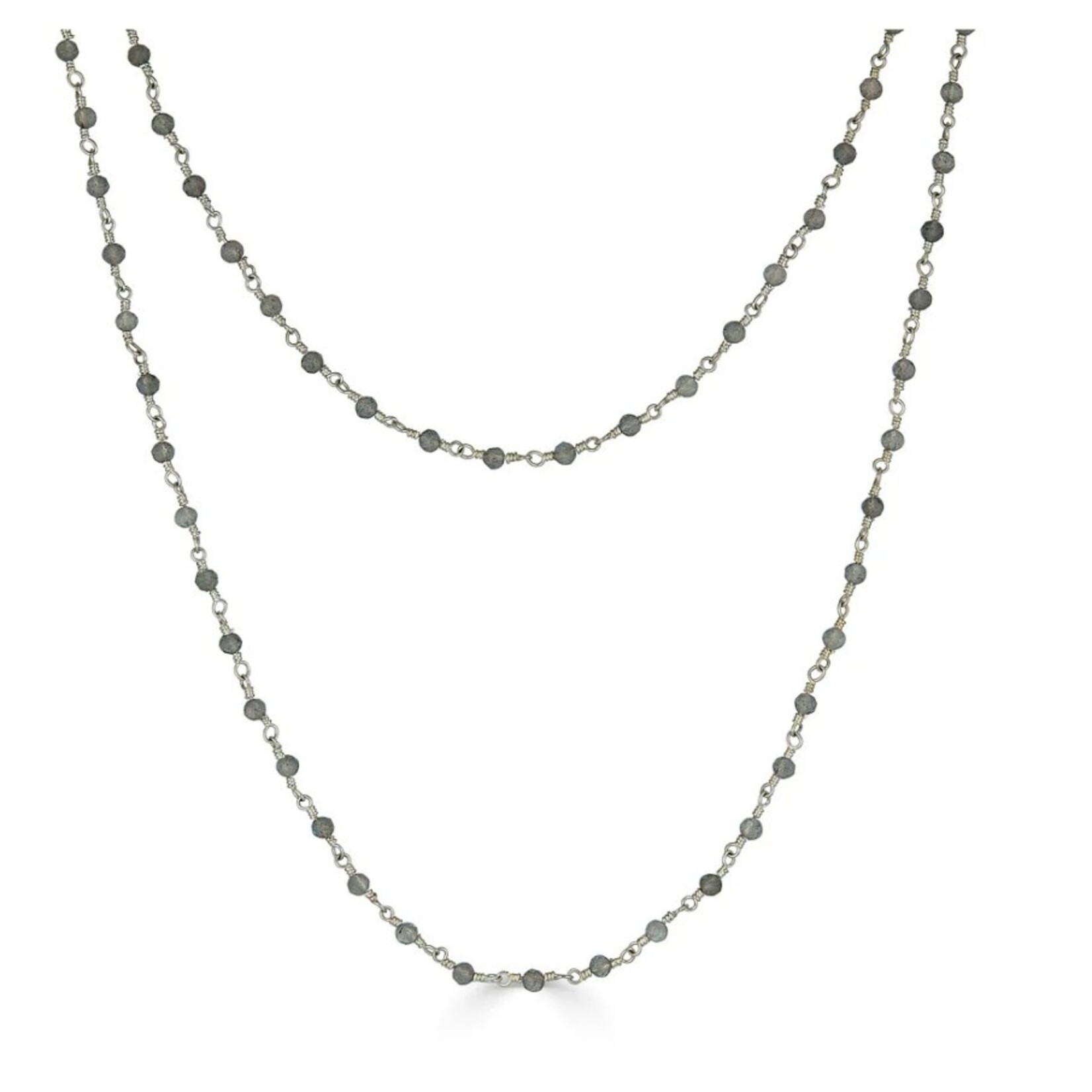 Loni Paul Jewelry Silver Two Strand Delicate Labradorite Necklace