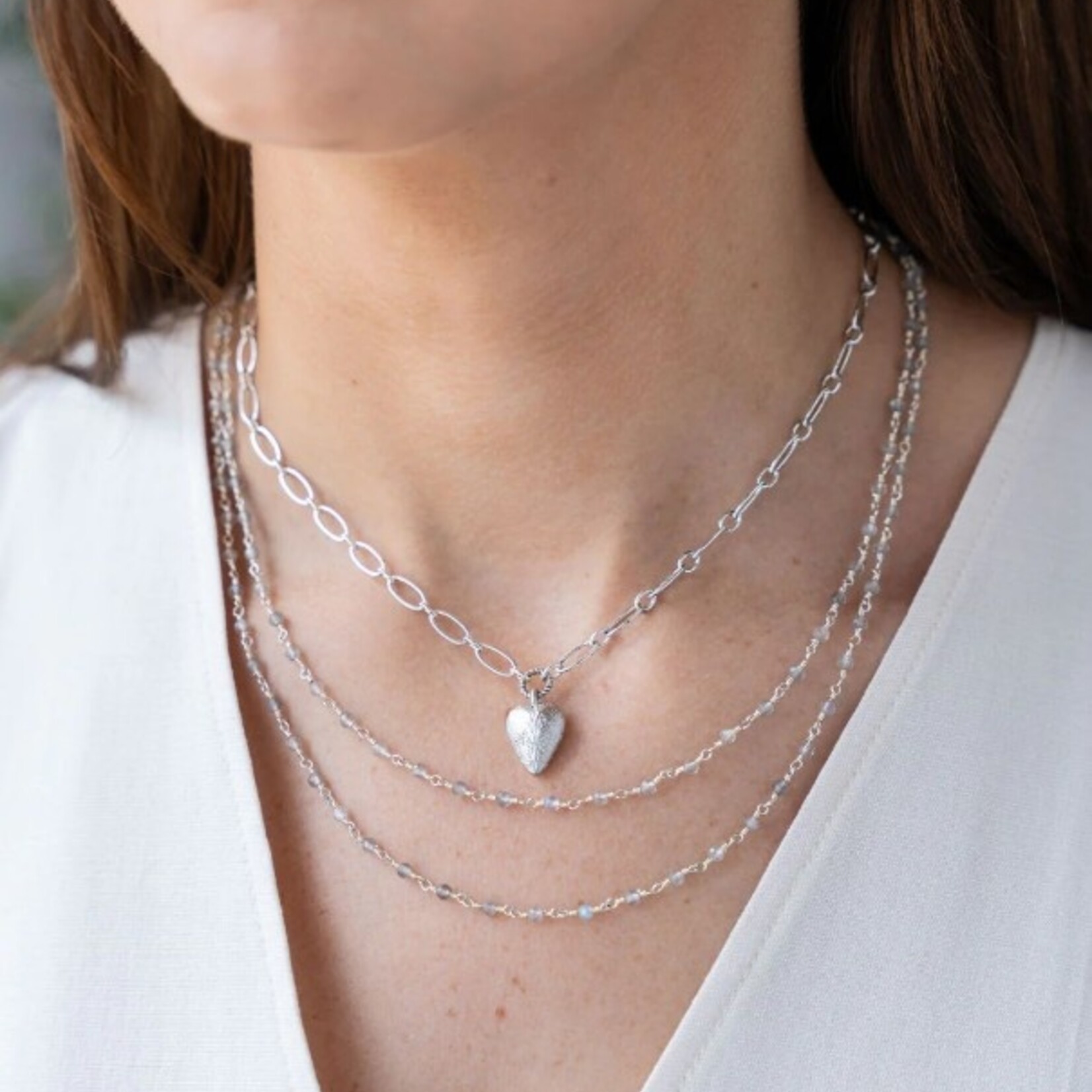 Loni Paul Jewelry Silver Two Strand Delicate Labradorite Necklace