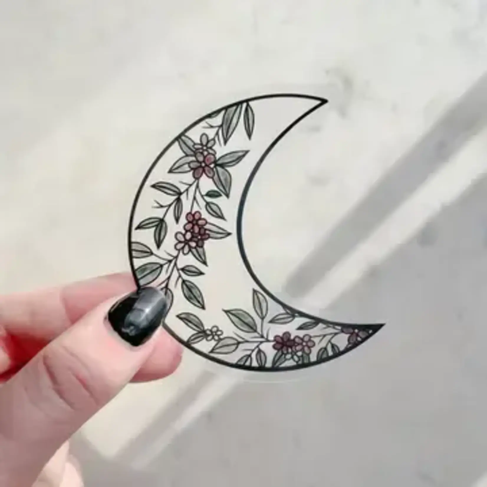 Meaggie Moos Clear Floral Moon | Sticker
