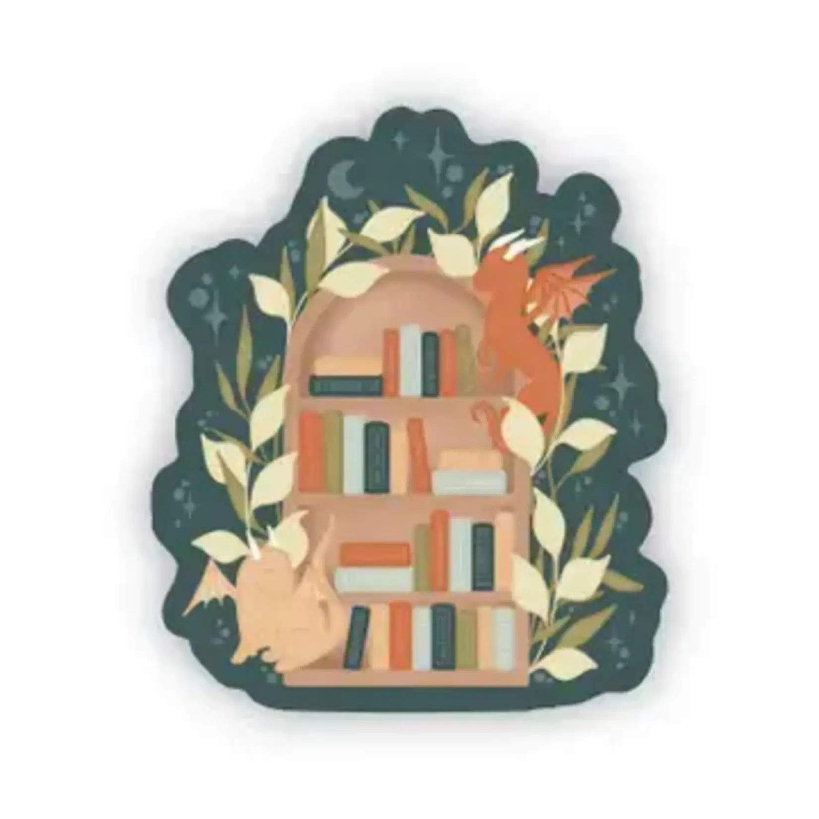 Meaggie Moos Dragon Bookshelf | Sticker