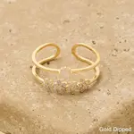 CZ Double Row Flower Ring · Gold