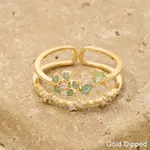 Double Cz Flower Ring · Gold